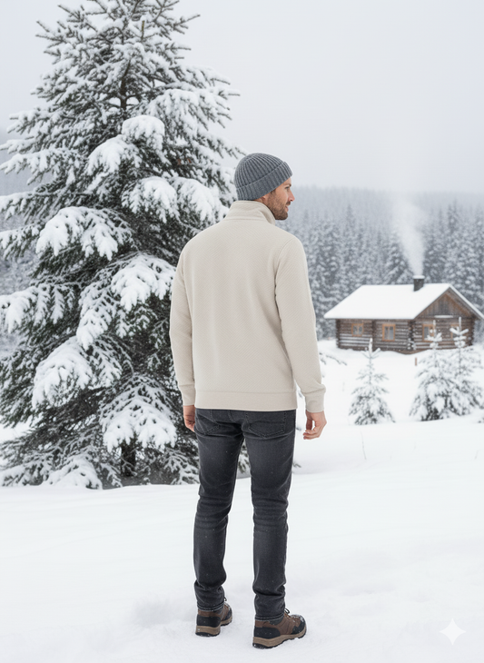 Men's Collar Placket Imported Sweatshirt