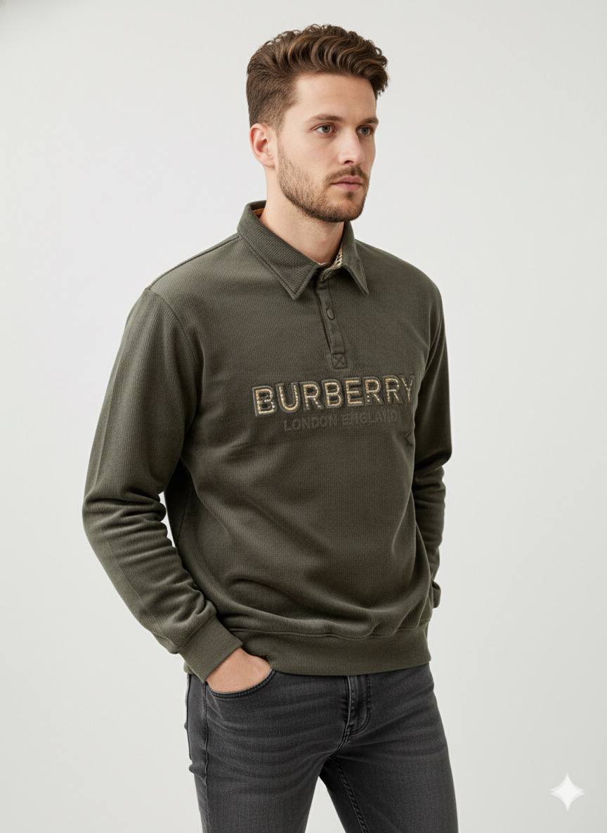 Men's Burberry Collar Sweatshirt