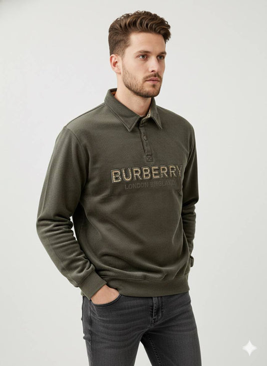 Men's Burberry Collar Sweatshirt