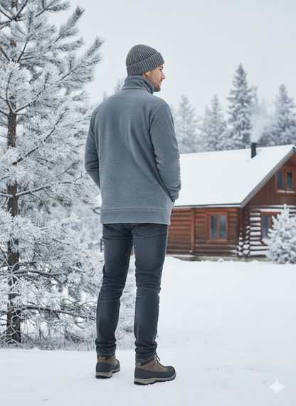 Men's Collar Placket Imported Sweatshirt